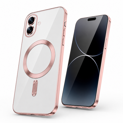 Slim Rose Gold Phone Case for Apple iPhone 17 with premium TPU bumper and wireless charging support