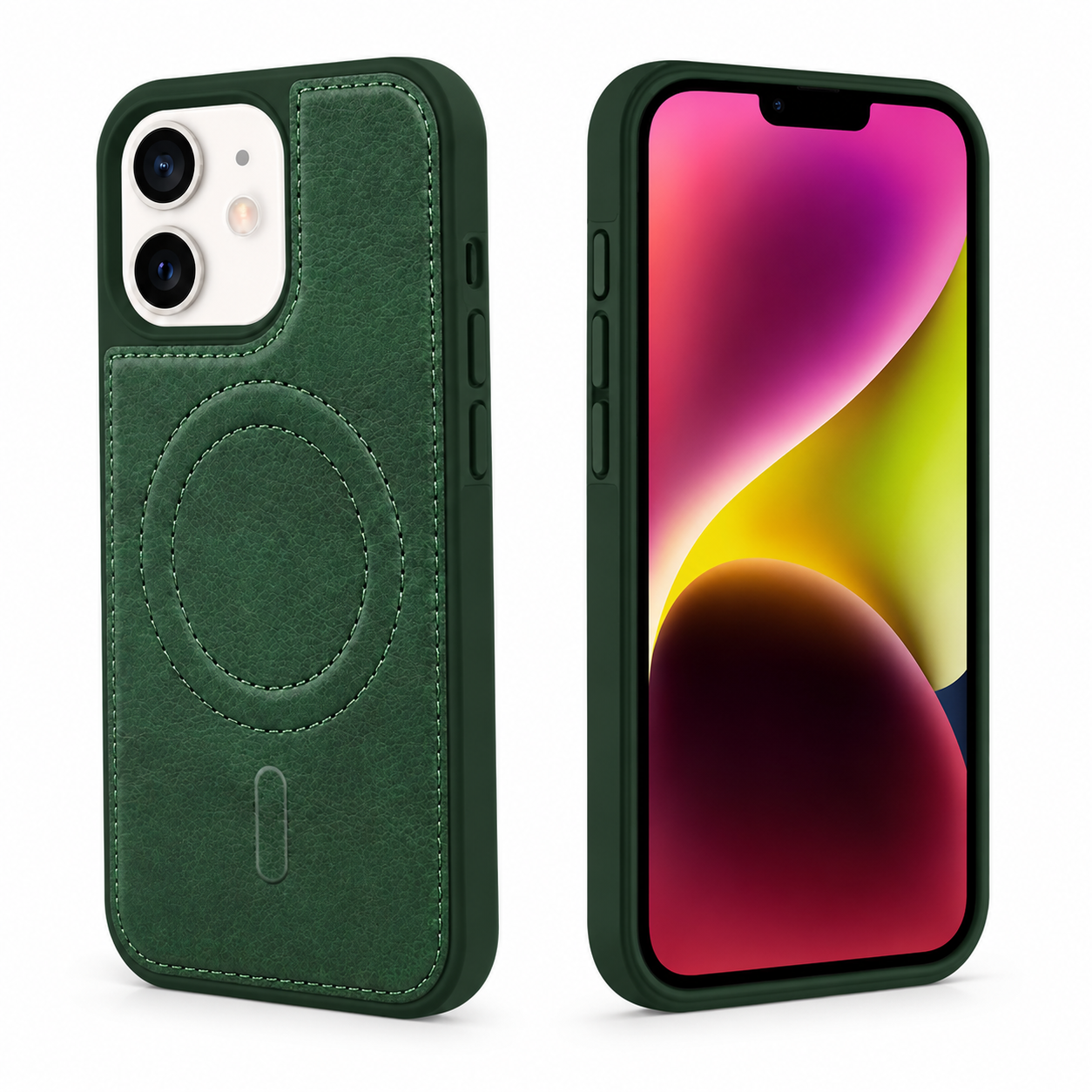 Green iPhone 12 protective engraved MagSafe phone cover