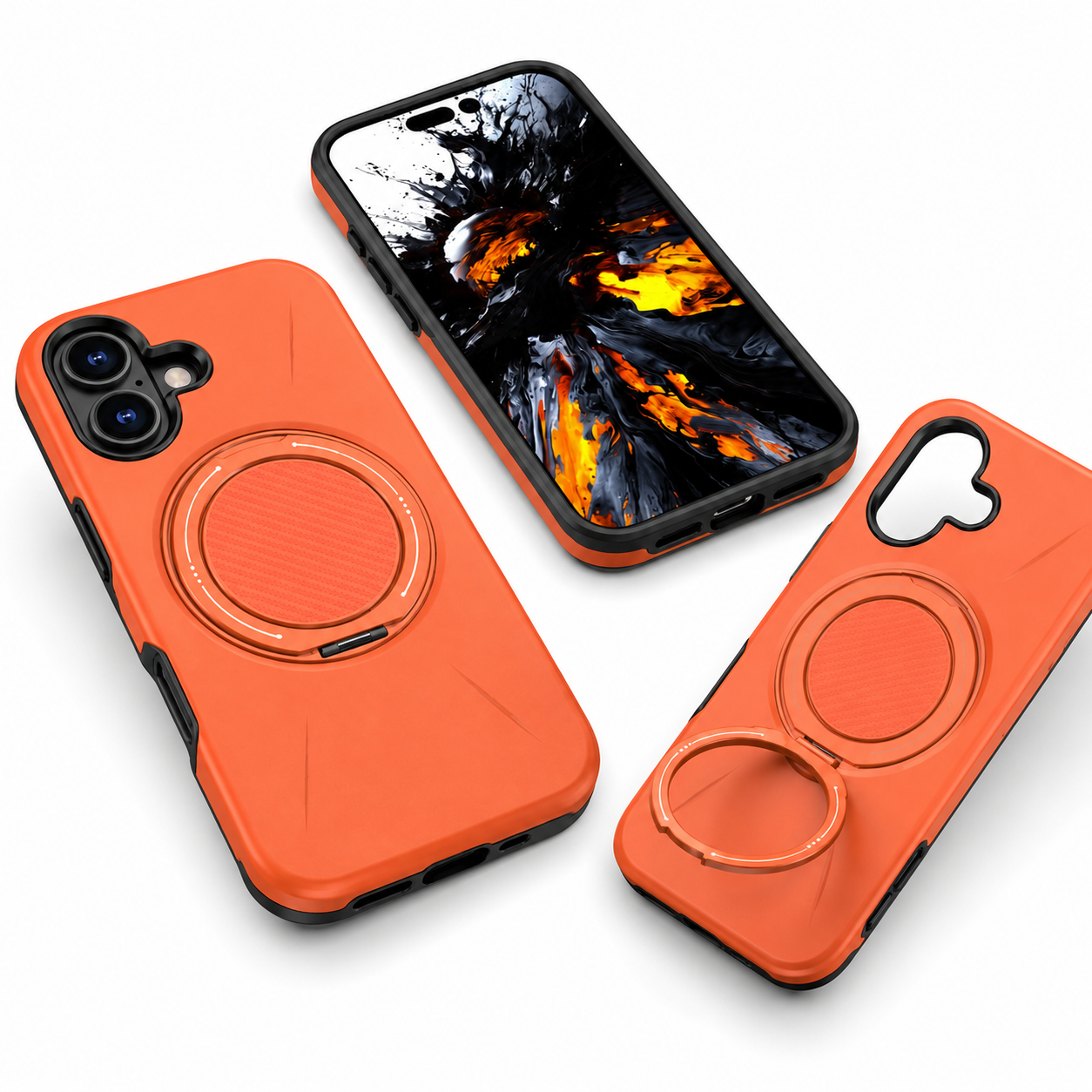 Premium Forge Ring Case for Apple iPhone 17, designer phone case, protective cell phone cover, kickstand mobile case