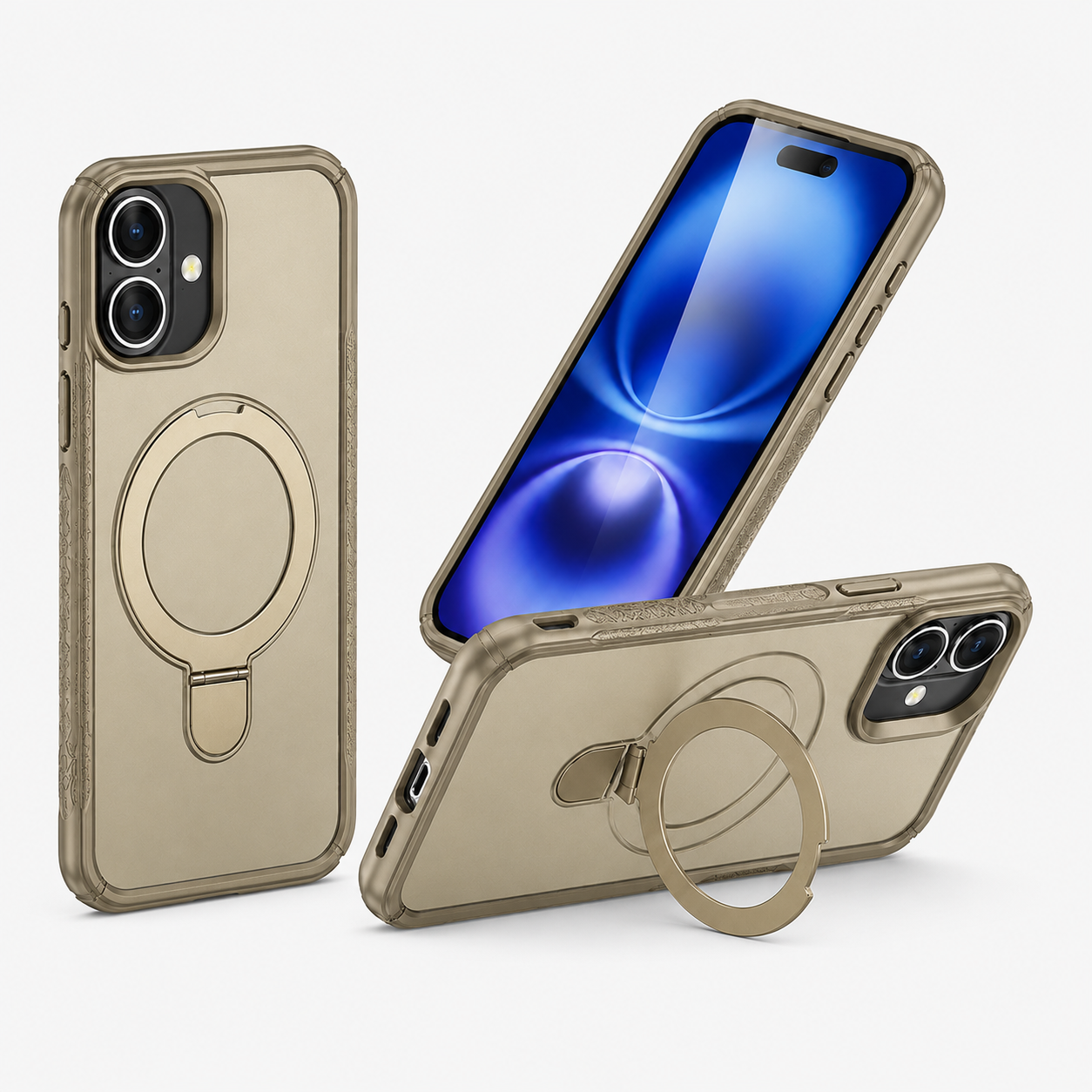 Green Transparent iPhone 16 Cover, Drop Protection Phone Case, Wireless Charging Compatible Cover
