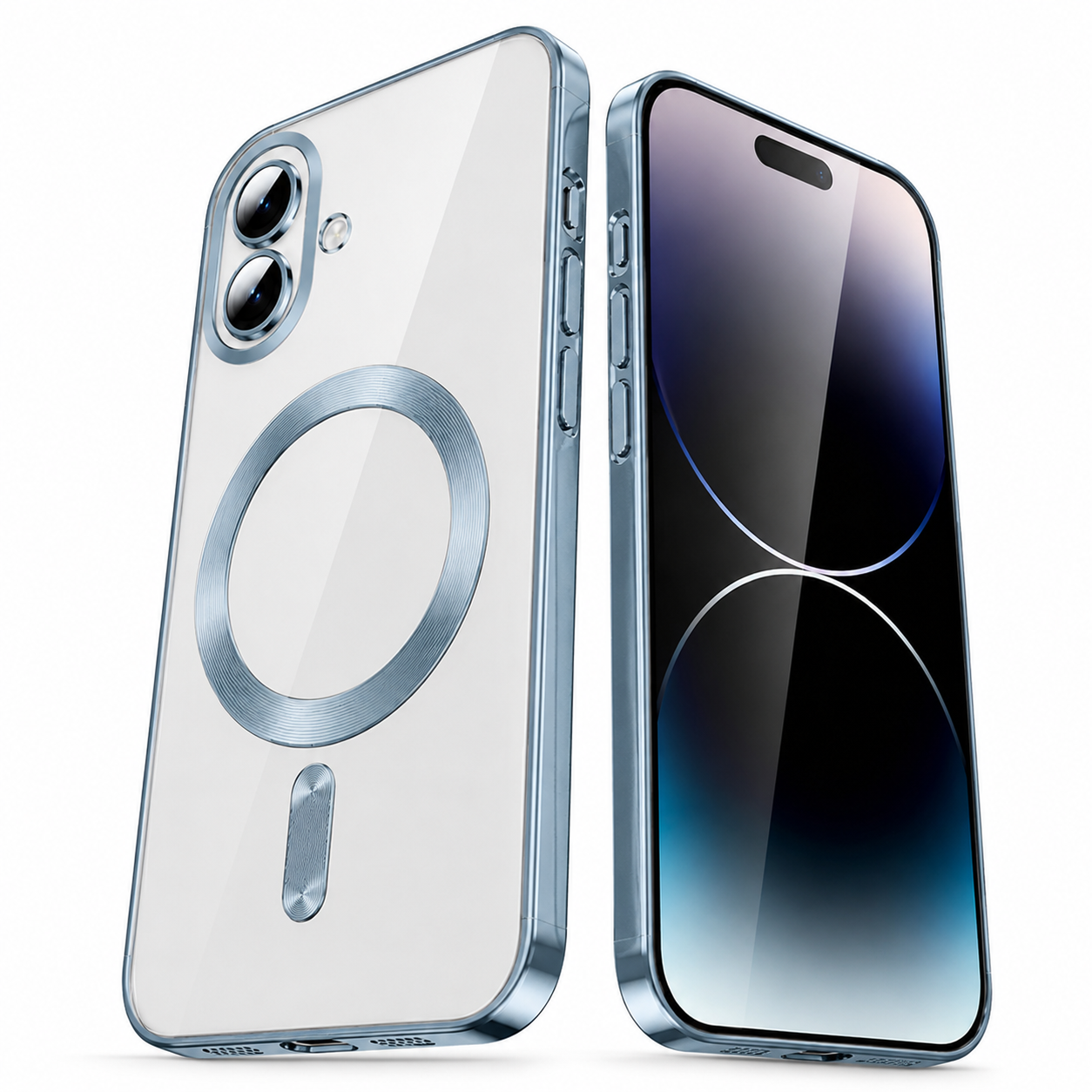 Shockproof iPhone 17 Mobile Cover with clear back and raised camera protection