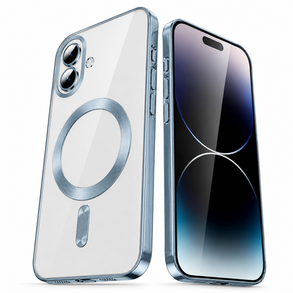 Shockproof iPhone 17 Mobile Cover with clear back and raised camera protection