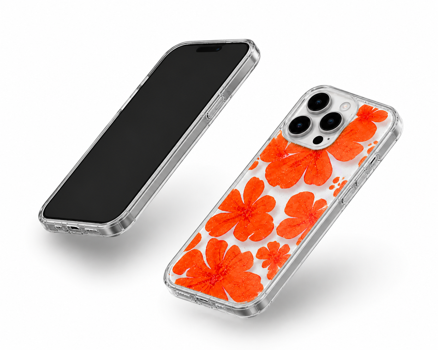 Slim MagSafe compatible orange flower iPhone 12 Pro case