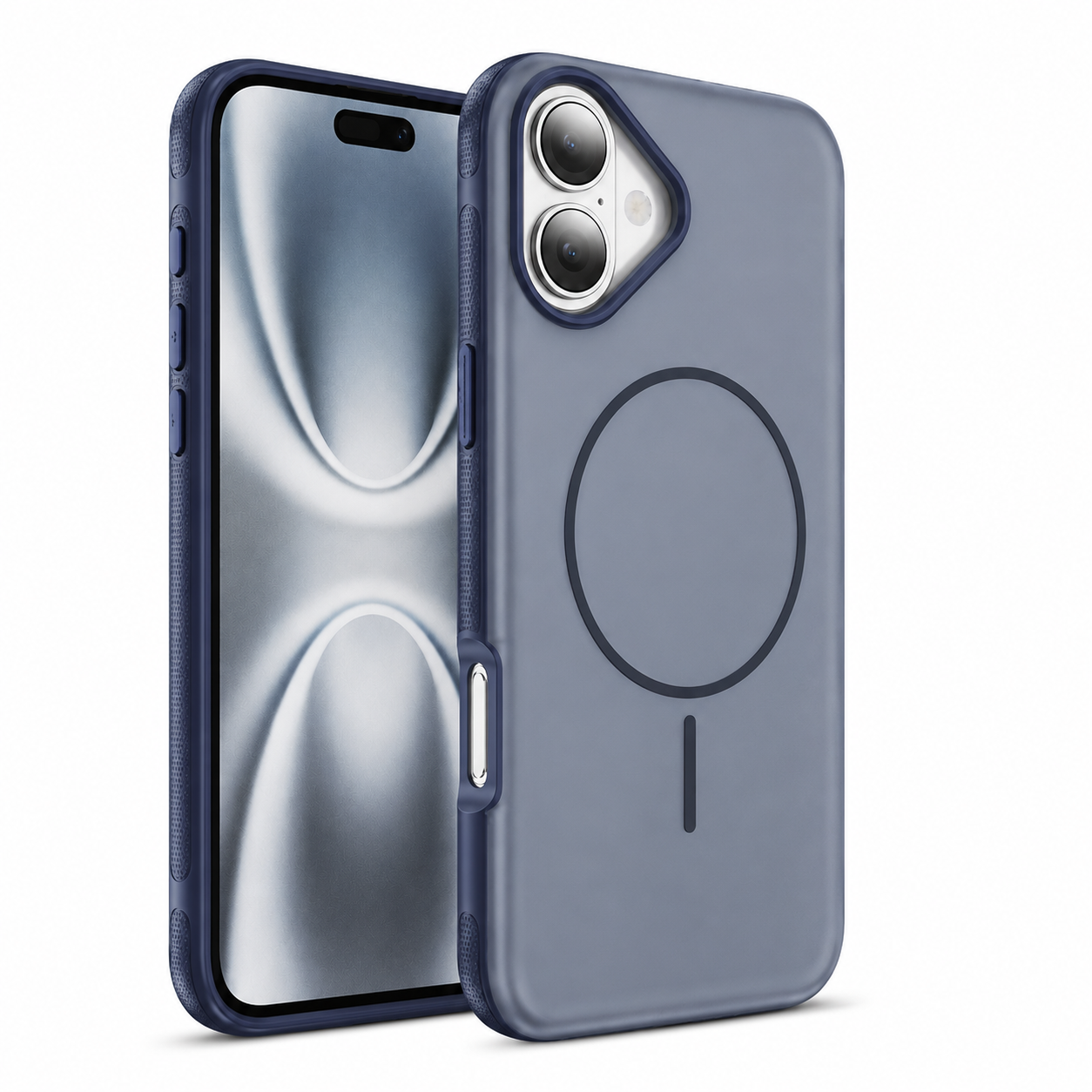 Protective smartphone case for iPhone 16 with impact resistant phone cover, anti-slip grip, and raised edge protection