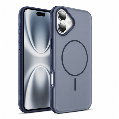 Protective smartphone case for iPhone 16 with impact resistant phone cover, anti-slip grip, and raised edge protection