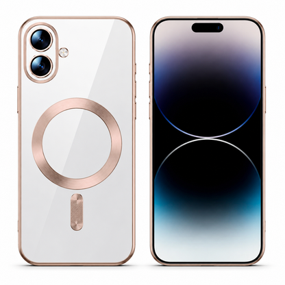 Desert Titanium MagSafe iPhone 17 Case with transparent back and premium electro matte finish