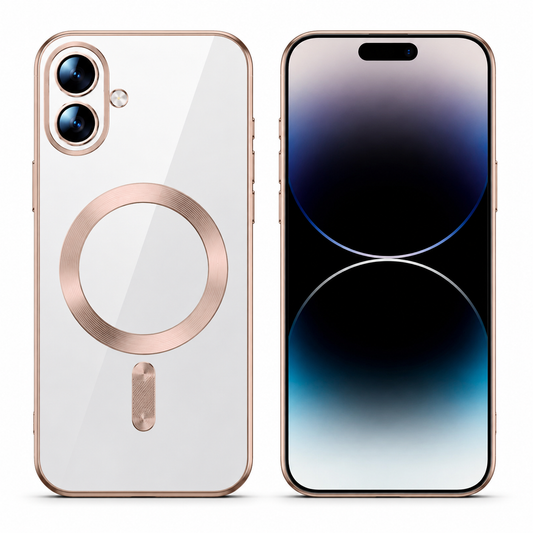 Desert Titanium MagSafe iPhone 17 Case with transparent back and premium electro matte finish