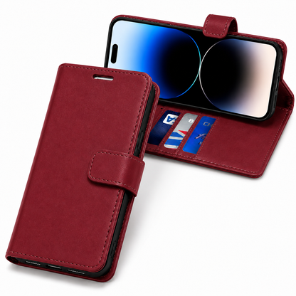 Premium Wine BlueMoon Diary Case for Apple iPhone 17 Pro Max Shockproof Wallet Phone Cover