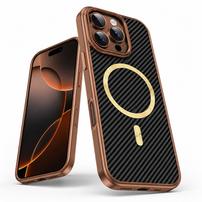 Brown Carbon Elite shockproof case for Apple iPhone 12 Pro 6.1 inch