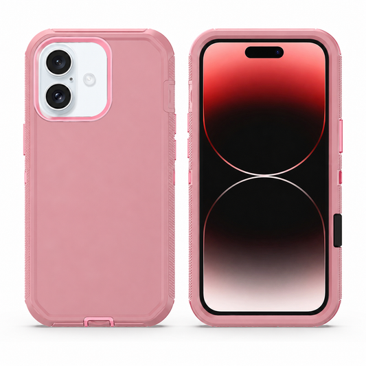 Rose gold triple protection case for Apple iPhone 17 back view