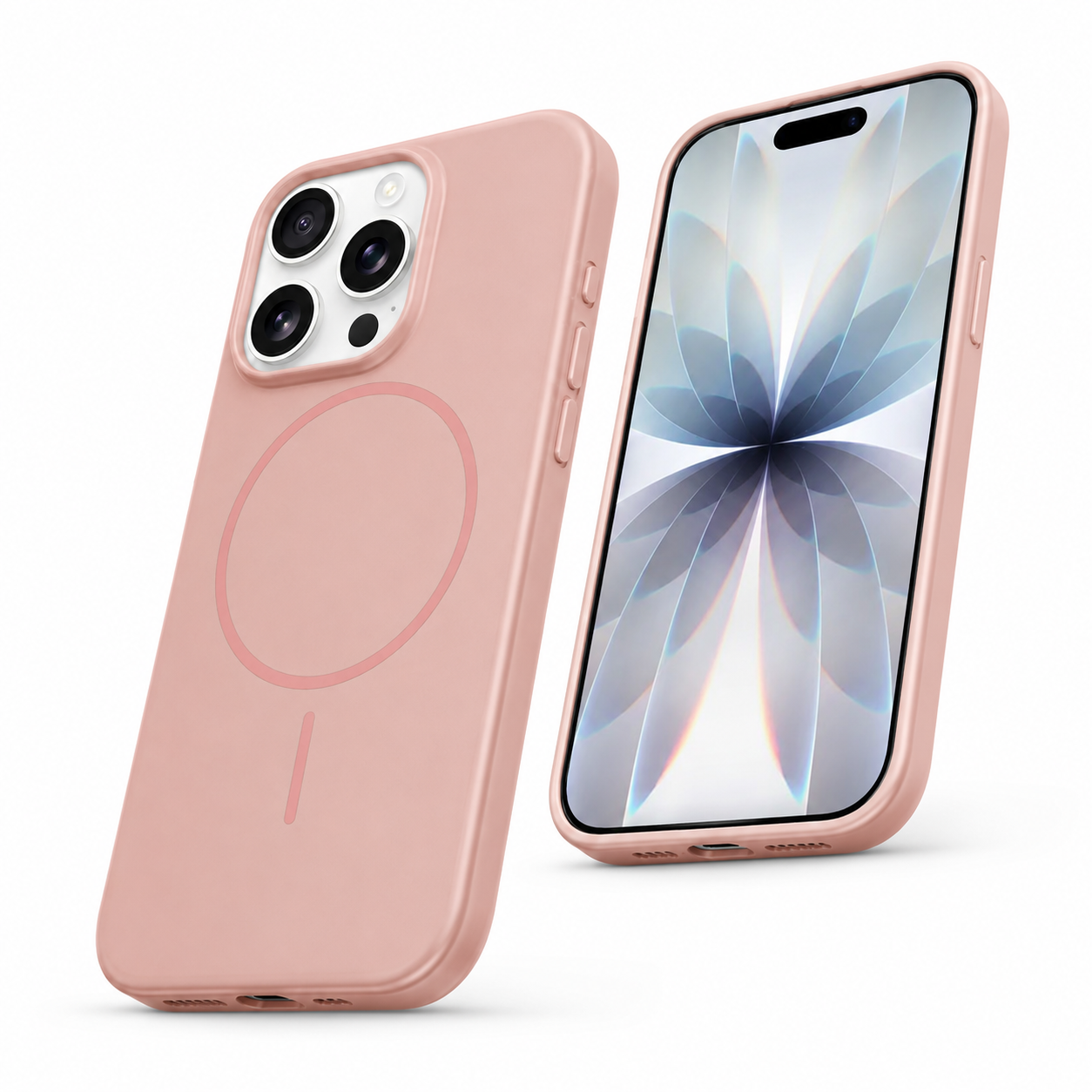 Rose gold silicone iPhone 12 MagSafe protective phone cover