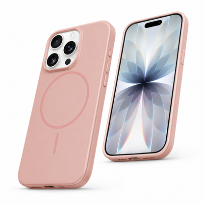 Rose gold silicone iPhone 12 MagSafe protective phone cover