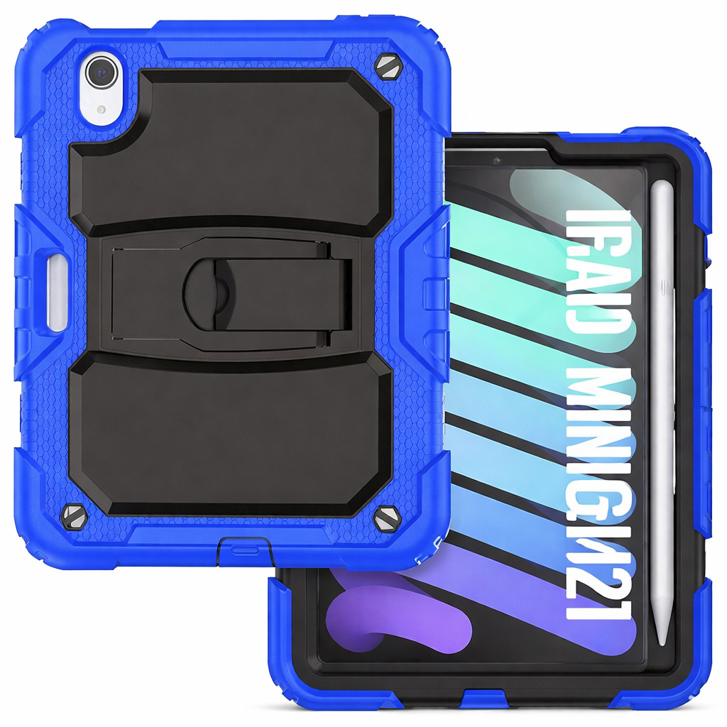 Heavy Duty Tablet Case – Blue Shockproof Cover with Stand | Protective Case for iPad Samsung Galaxy Tab, Gift for Him Her