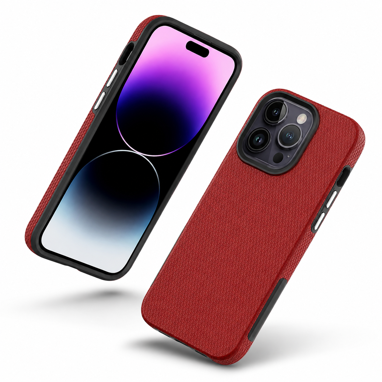 Slim red anti-slip iPhone 12 and 12 Pro protective case