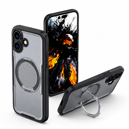Grey MagSafe iPhone 17 Case premium smoke transparent mobile cover with kickstand