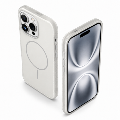 White glossy mobile cover with raised camera protection for iPhone 12