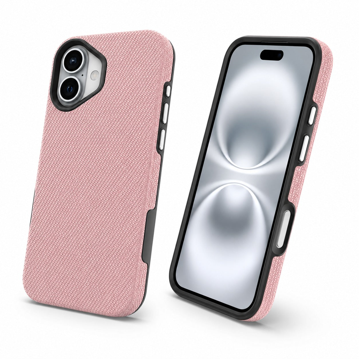 Apple iPhone 16 Rose Gold Case, Geometric Triangle Phone Cover, Slim Protective Mobile Case