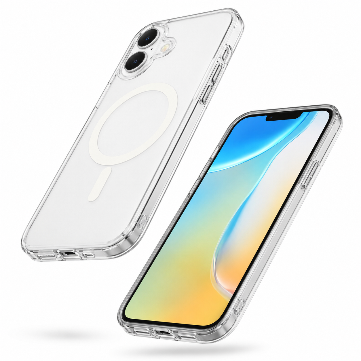 Impact-resistant clear iPhone 16 cover, anti-yellowing MagSafe case, premium protective smartphone case