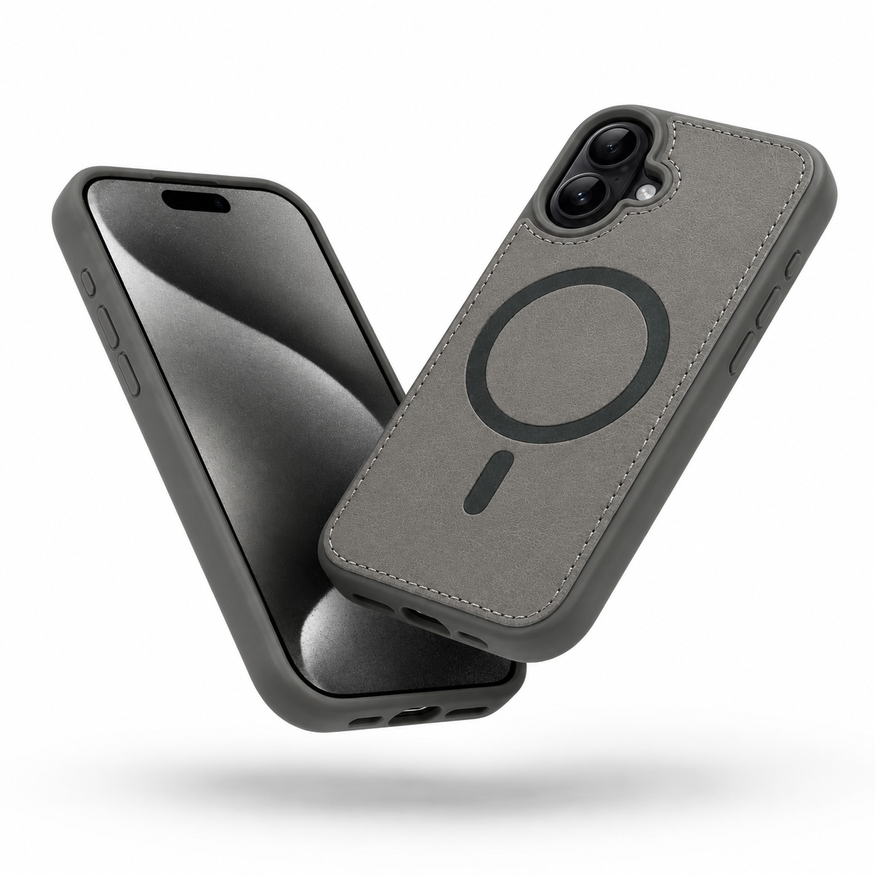 Rich Craft Grey Mobile Cover, Wireless Charging Compatible Case, Durable iPhone 16 Protective Case