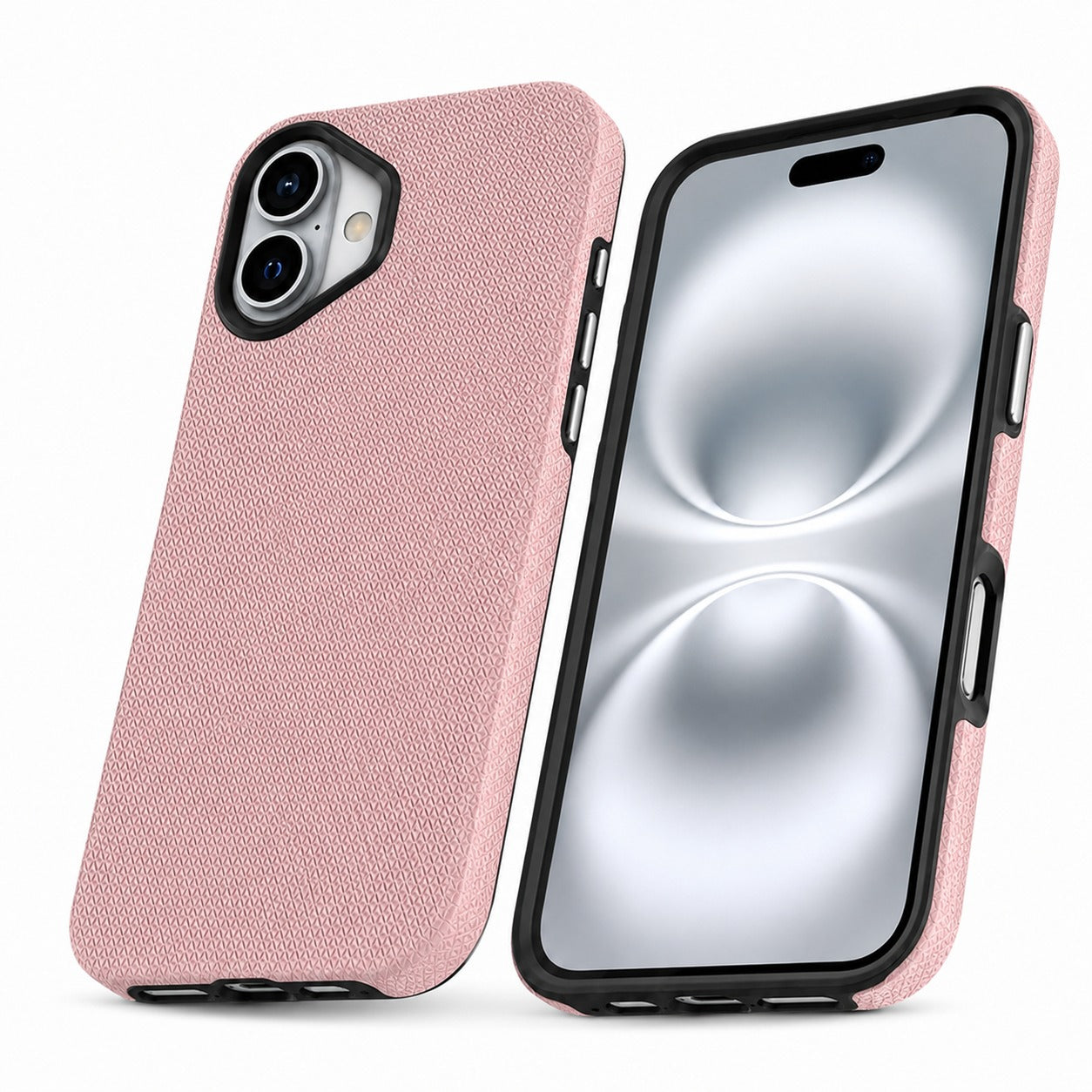  Designer Rose Gold iPhone 16 Cover, Impact Resistant Phone Case, Wireless Charging Compatible Case