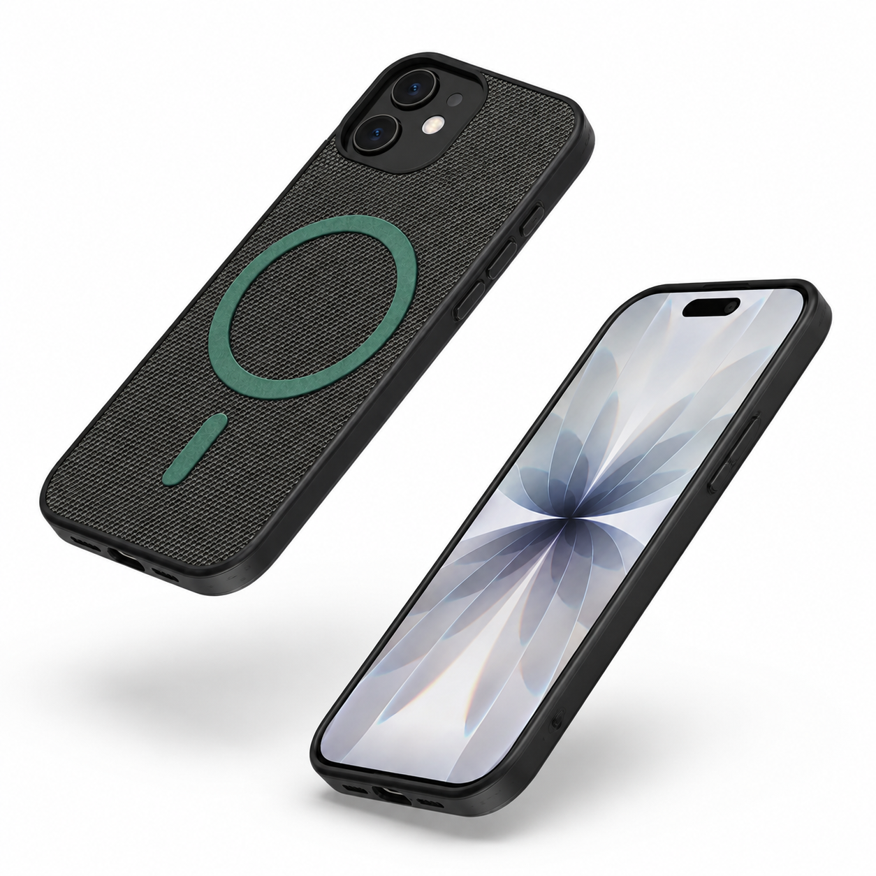 Slim MagSafe compatible green iPhone 12 Pro grip weave case