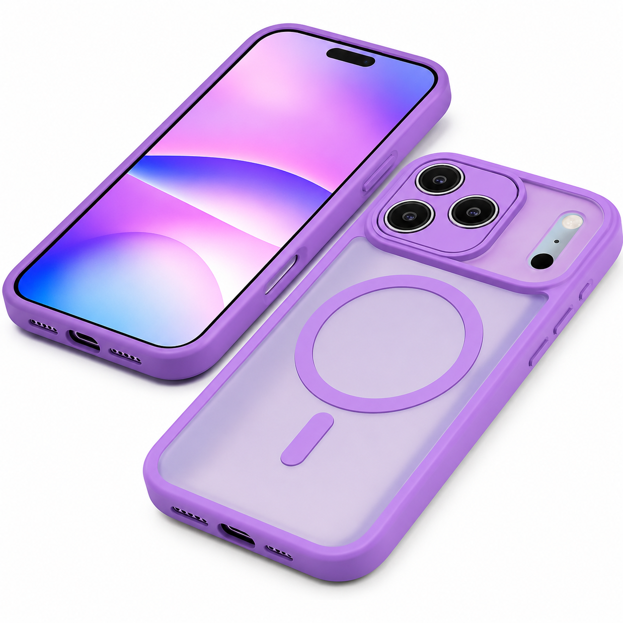 Light Purple MagSafe Phone Case, Premium iPhone 17 Pro Max Case, Drop Protection Case.