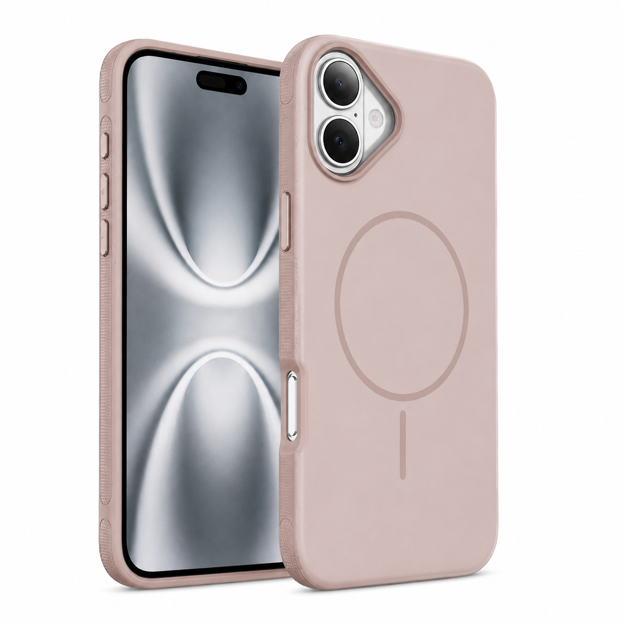 Luxury phone cover for Apple iPhone 16 with MagSafe compatible case support and elegant rose gold design