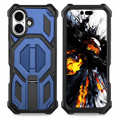 MagSafe Outrider Case for Apple iPhone 16 – Blue with rugged armor design and kickstand