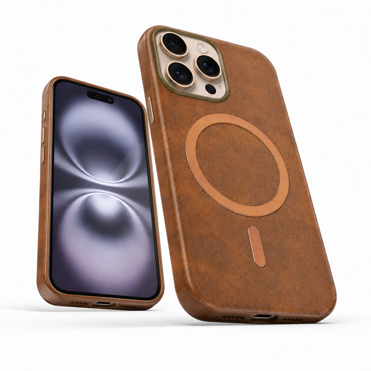 Brown MagSafe Plush shockproof case for Apple iPhone 12 Pro 6.1 inch