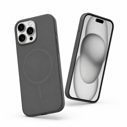 Grey silicone iPhone 12 MagSafe protective phone cover
