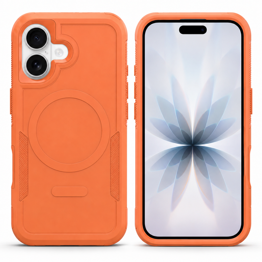 Orange MagSafe iPhone 17 Case, Protective Phone Case, Shockproof Mobile Cover, Military Grade Case