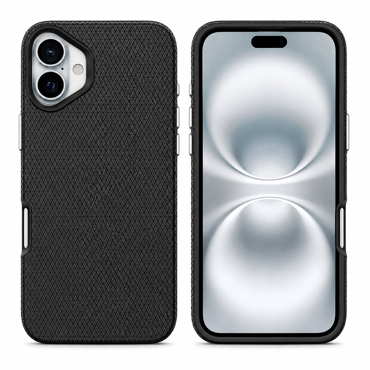  Apple iPhone 16 Black Case, Geometric Triangle Phone Cover, Slim Protective Mobile Case
