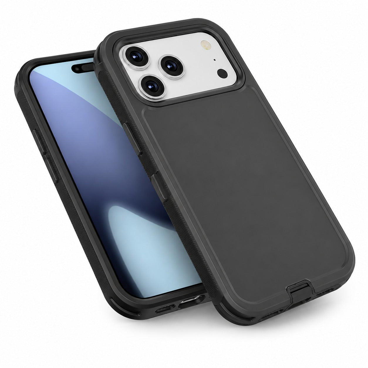  Black Rugged Phone Case for Apple iPhone 17 Pro, Slim Protective Case, Wireless Charging Compatible Cover