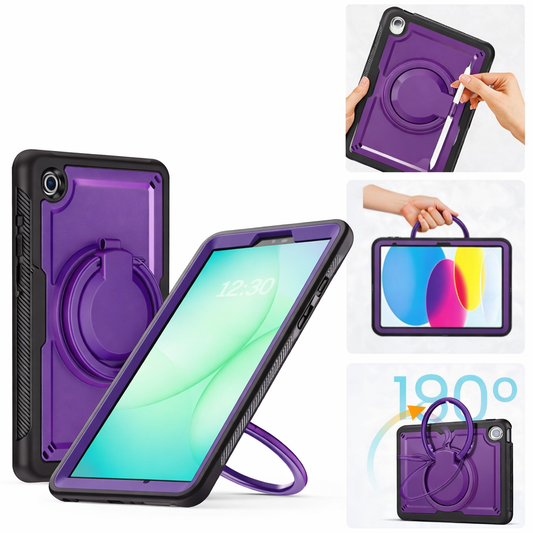 Heavy Duty Tablet Case – Purple Spin Handle | Protective Case