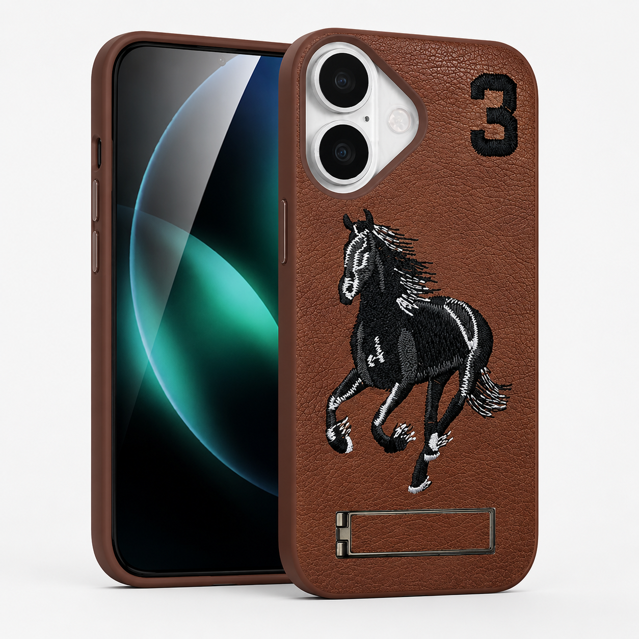 Apple iPhone 16 Brown Horse Cover, Protective Phone Case, Shockproof Mobile Cover, Designer Phone Case