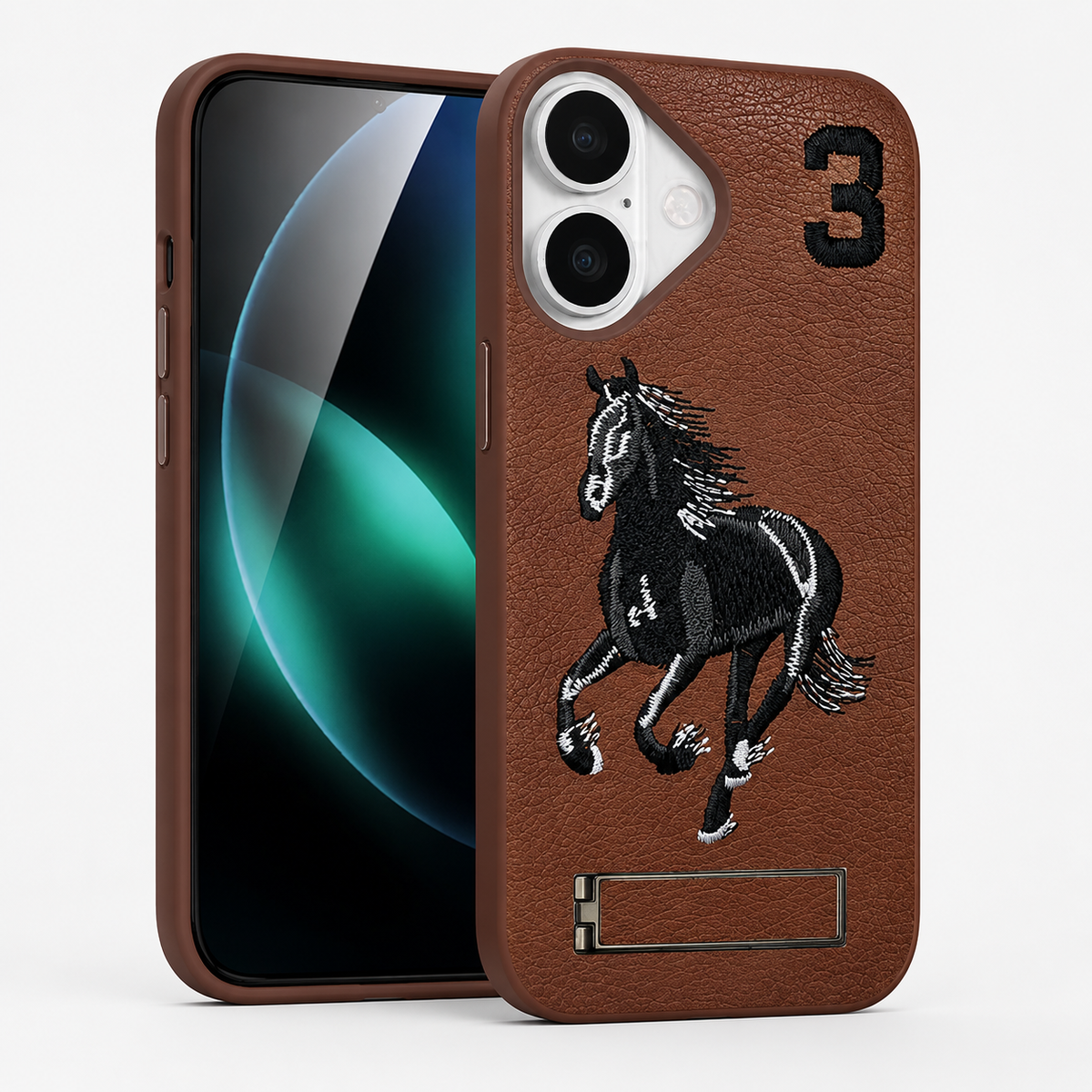 Apple iPhone 16 Brown Horse Cover, Protective Phone Case, Shockproof Mobile Cover, Designer Phone Case