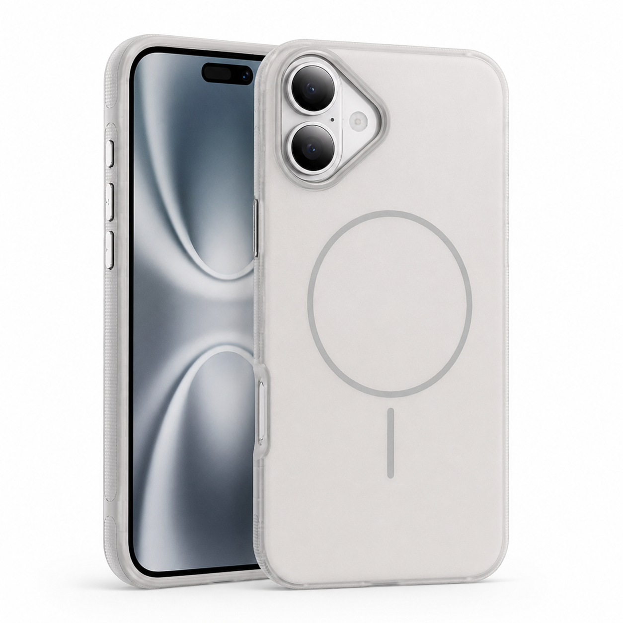 Protective smartphone case for iPhone 16 with impact resistant phone cover, anti-slip grip, and raised edge protection