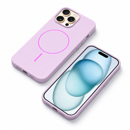 Purple silicone mobile cover with raised camera protection for iPhone 12