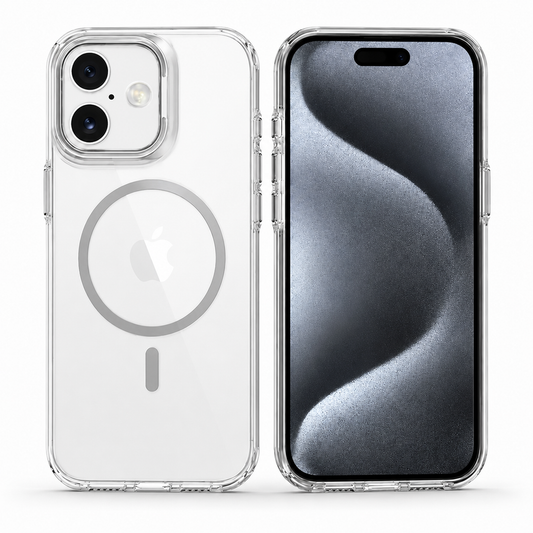 White Matt Crystalline MagSafe Case with Stand for Apple iPhone 17 Clear Shockproof Phone Cover