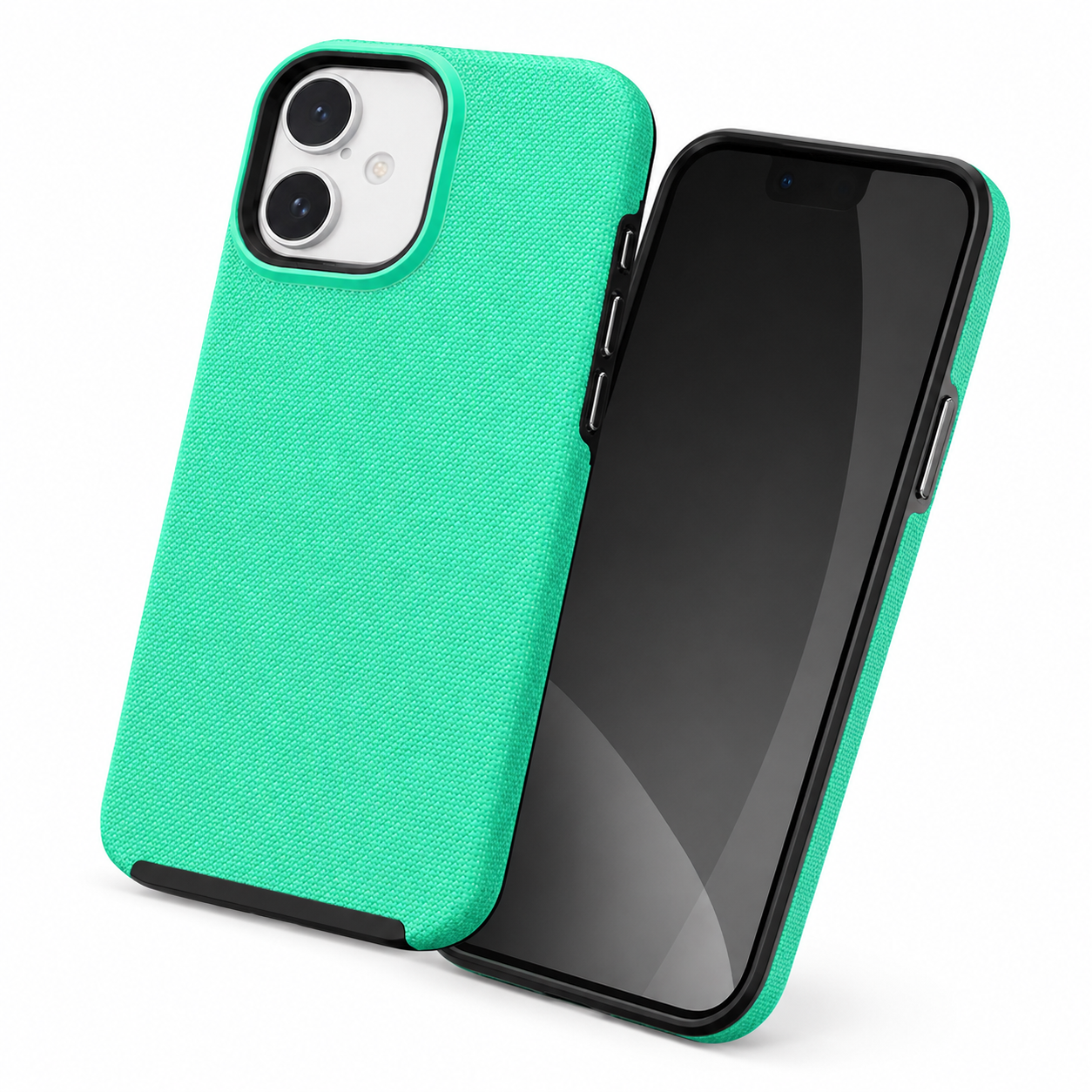 Teal iPhone 16 cover with raised anti-slip dotted texture