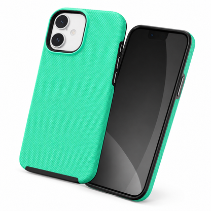 Teal iPhone 16 cover with raised anti-slip dotted texture
