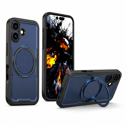 Navy MagSafe iPhone 16 Case Protective Mobile Cover with Magnetic Kickstand