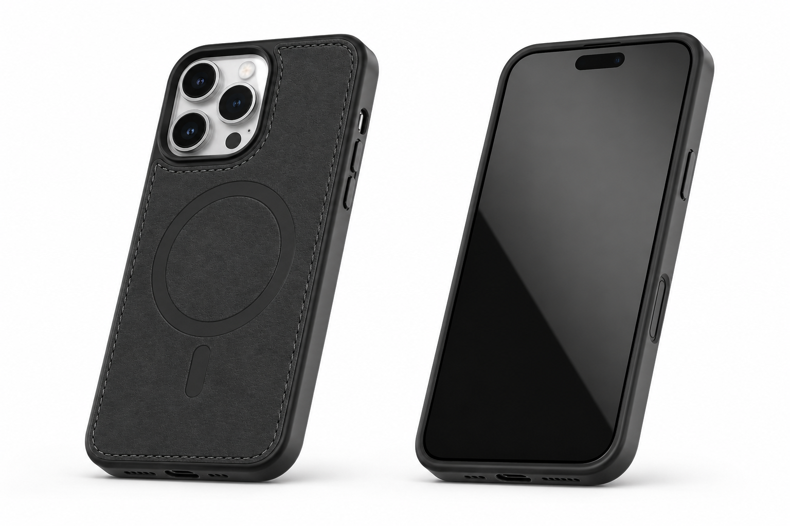 Black iPhone 12 protective MagSafe phone cover