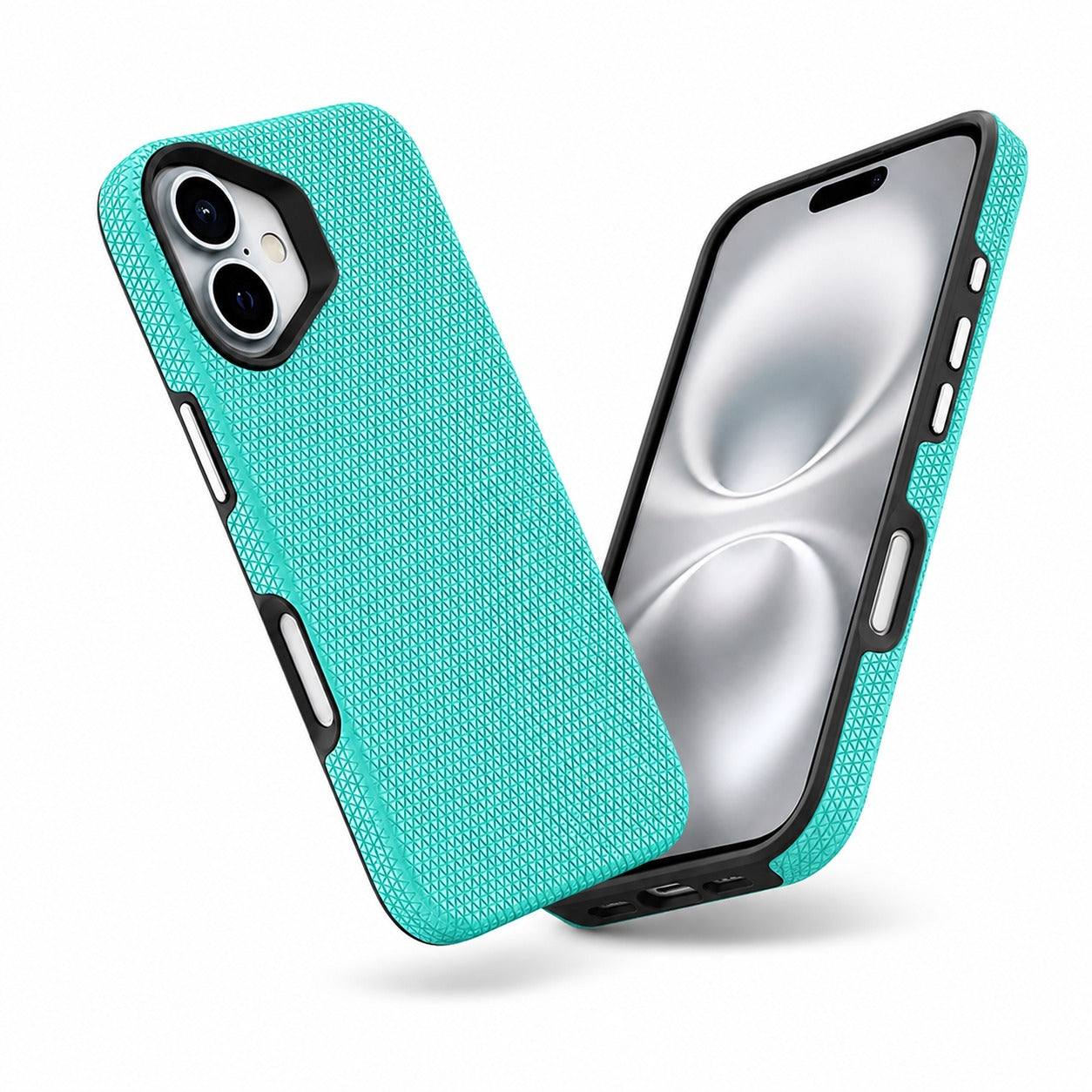  Designer Teal iPhone 16 Cover, Impact Resistant Phone Case, Wireless Charging Compatible Case