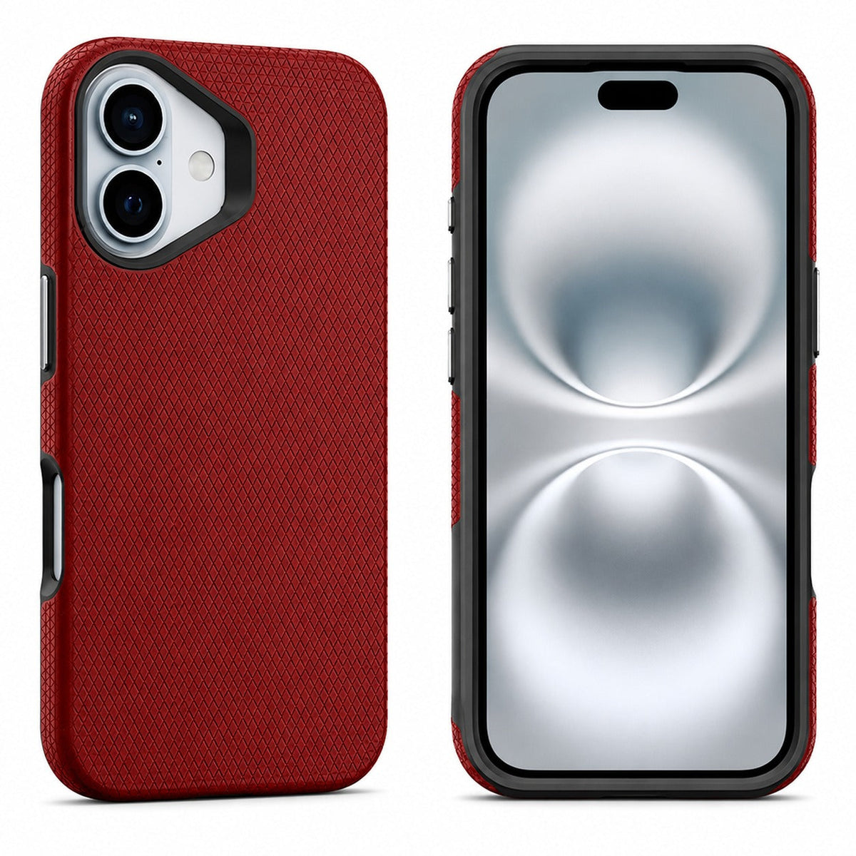  Red iPhone 16 Case, Triangle Phone Case, Shockproof Protective Cover, MagSafe Compatible Case