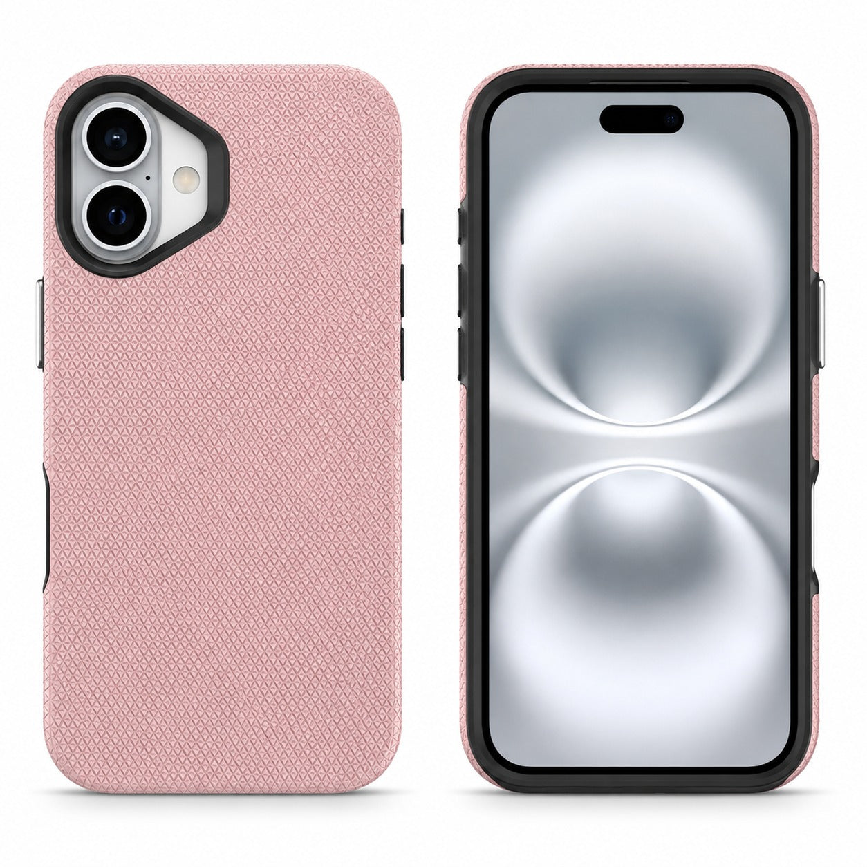  Rose Gold iPhone 16 Case, Triangle Phone Case, Shockproof Protective Cover, MagSafe Compatible Case