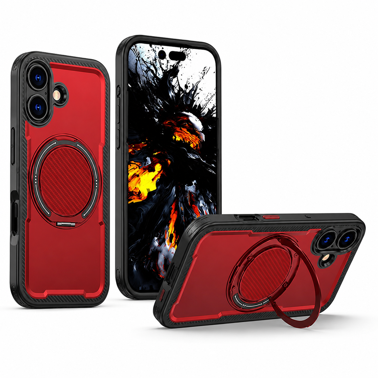 Slim Red MagSafe Case Wireless Charging Compatible Protective Phone Cover