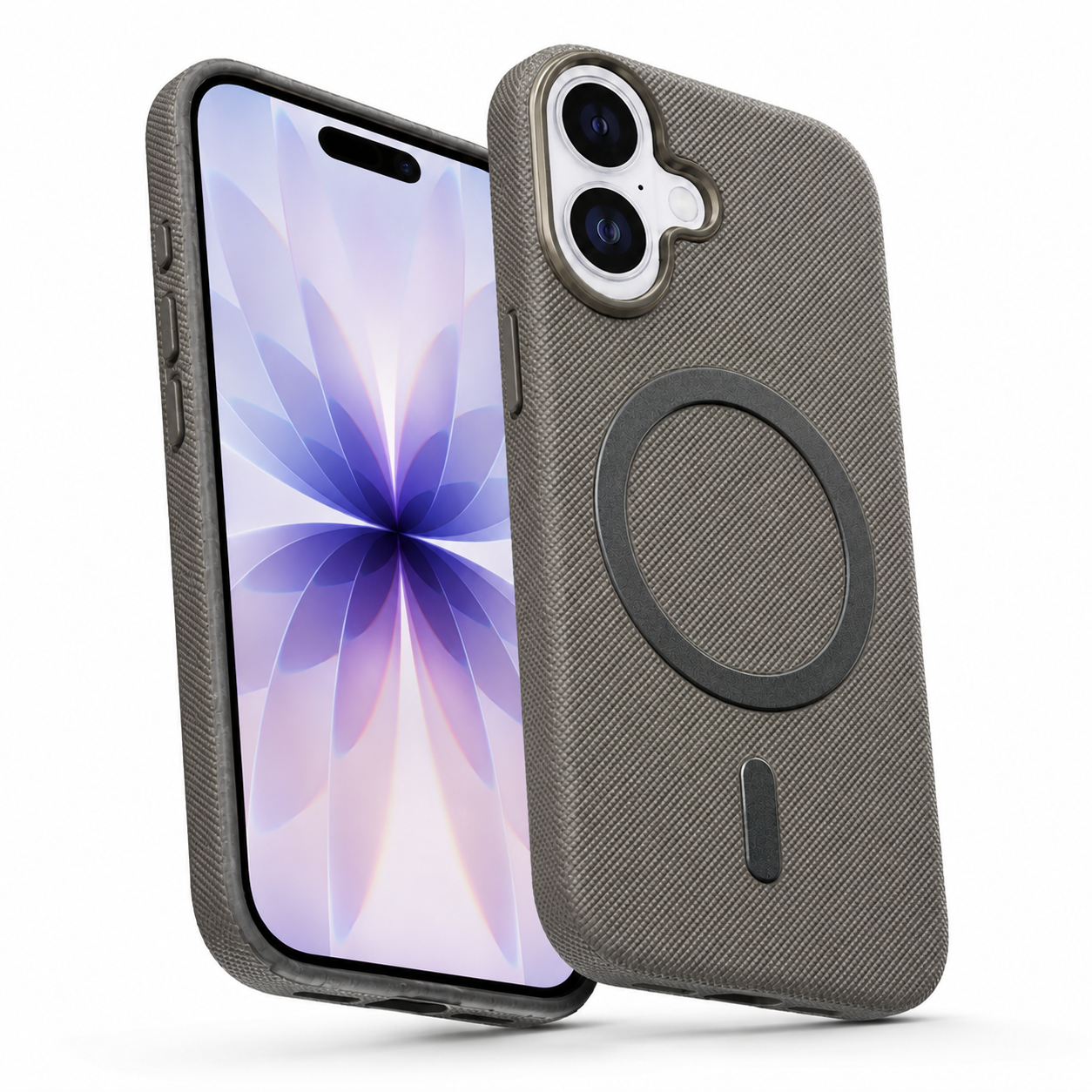 Protective Phone Case for iPhone 17 with raised camera lip and anti-slip grey finish