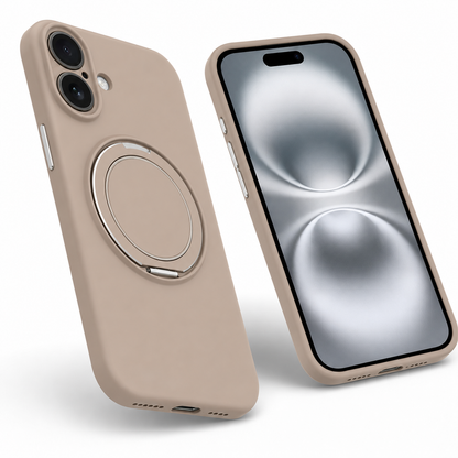 Desert Titanium MagSafe Phone Case, Apple iPhone 16 Protective Case, TPU Silicone Case, Magnetic Phone Cover, Drop Protection Case, Designer Phone Case