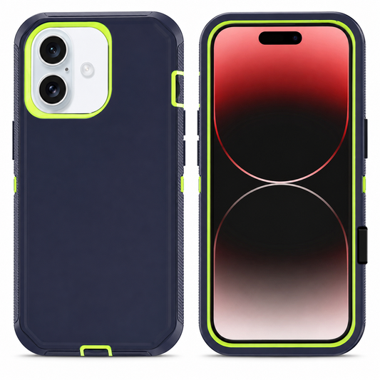 Lime triple protection case for Apple iPhone 17 back view